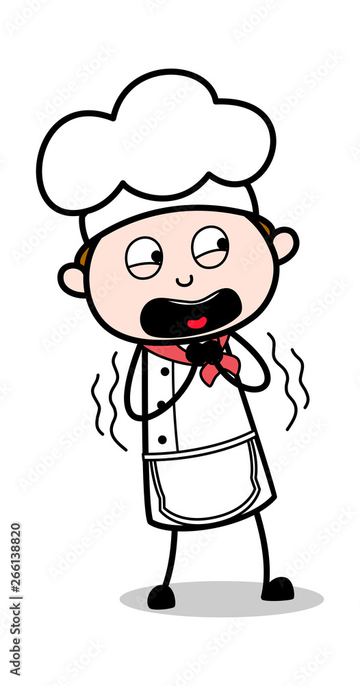 Screaming in Fear - Cartoon Waiter Male Chef Vector Illustration Screaming in Fear - Cartoon Waiter Male Chef Vector Illustration