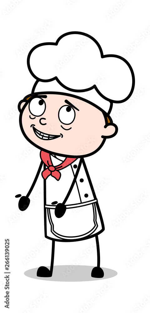 Fake Respect - Cartoon Waiter Male Chef Vector Illustration Fake Respect - Cartoon Waiter Male Chef Vector Illustration