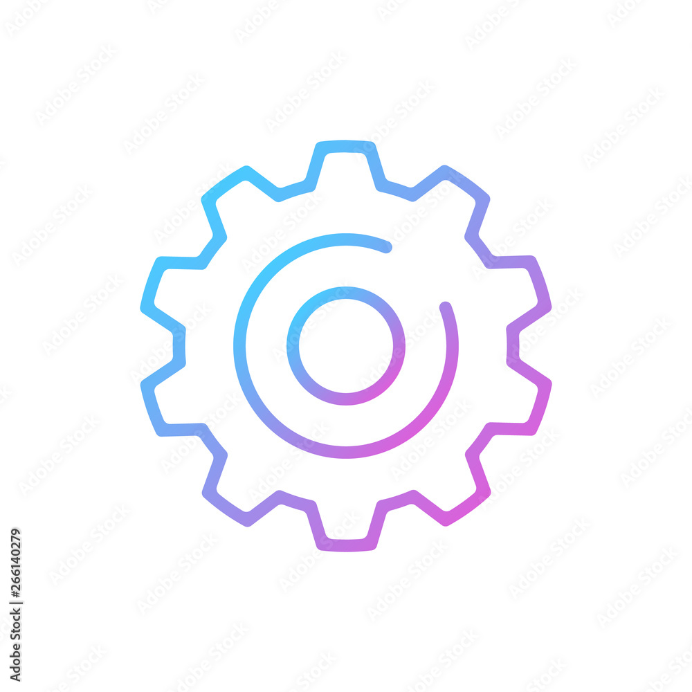 Gear icon. Vector icon isolated on white background Gear icon. Vector icon isolated on white background