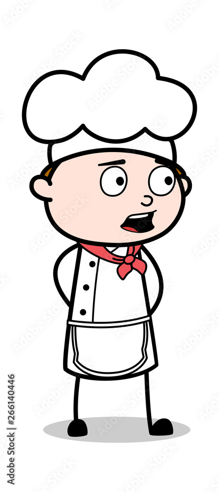 Shocked Face Expression - Cartoon Waiter Male Chef Vector Illustration Shocked Face Expression - Cartoon Waiter Male Chef Vector Illustration