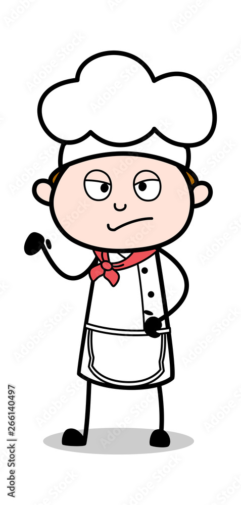 Rude Behavior - Cartoon Waiter Male Chef Vector Illustration Rude Behavior - Cartoon Waiter Male Chef Vector Illustration