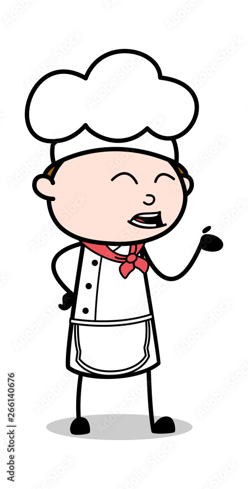 Hand Gesture While Talking - Cartoon Waiter Male Chef Vector Illustration Hand Gesture While Talking - Cartoon Waiter Male Chef Vector Illustration