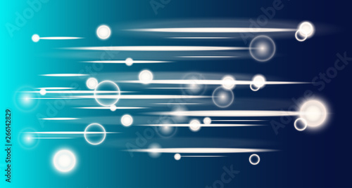 Glowing neon light effects. Abstract Line with Radiance and Bokeh Effect. Vector