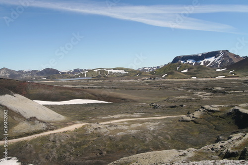 Surreal isolated crater in unreal barren landscape - Laki volcano crater  Iceland