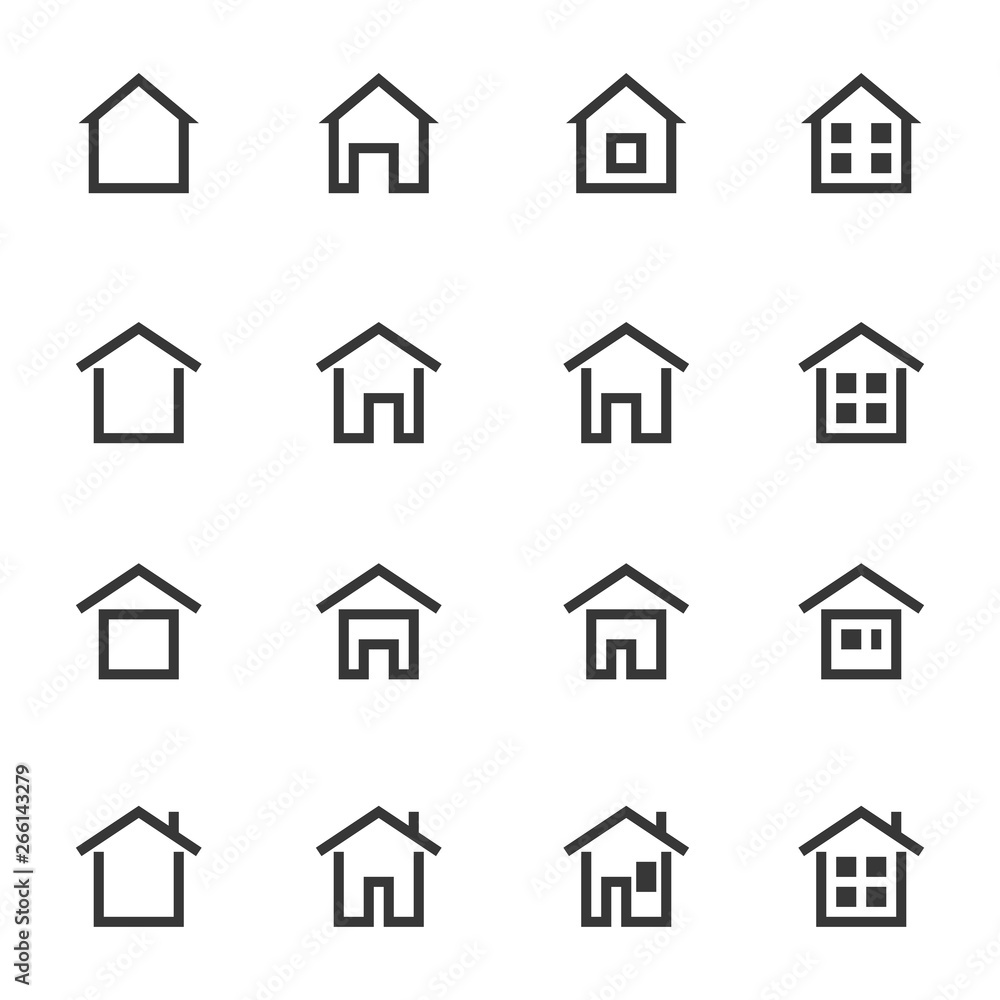 house icon set vector illustration