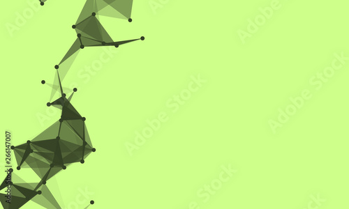 Abstract futuristic background with dots and lines. Vector illustration. Scientific and technological concept, molecular particles and atoms. Big data digital. Polygonal structure.