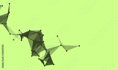 Abstract futuristic background with dots and lines. Vector illustration. Scientific and technological concept, molecular particles and atoms. Big data digital. Polygonal structure.