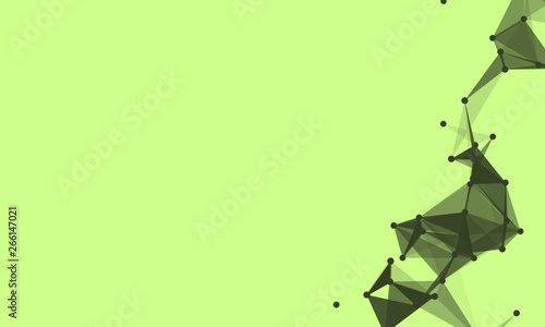 Abstract futuristic background with dots and lines. Vector illustration. Scientific and technological concept, molecular particles and atoms. Big data digital. Polygonal structure.