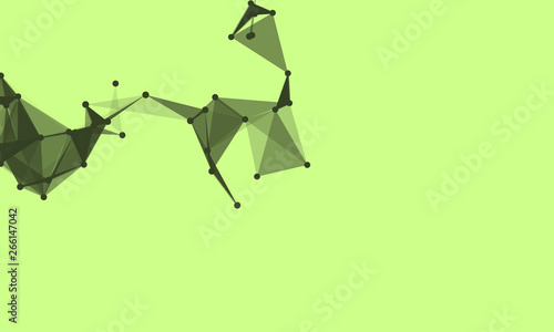 Abstract futuristic background with dots and lines. Vector illustration. Scientific and technological concept, molecular particles and atoms. Big data digital. Polygonal structure.