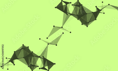 Abstract futuristic background with dots and lines. Vector illustration. Scientific and technological concept, molecular particles and atoms. Big data digital. Polygonal structure.