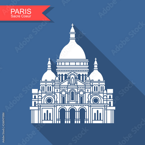 Basilica of the Sacre Coeur Paris. France monument landmark icon