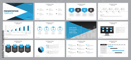 layout design template for business presentation and use for annual report template  design with infographic elements and chart   concept