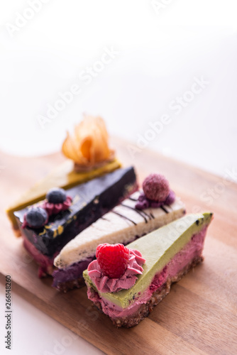 Fototapeta Naklejka Na Ścianę i Meble -  vegan raw cake selection 