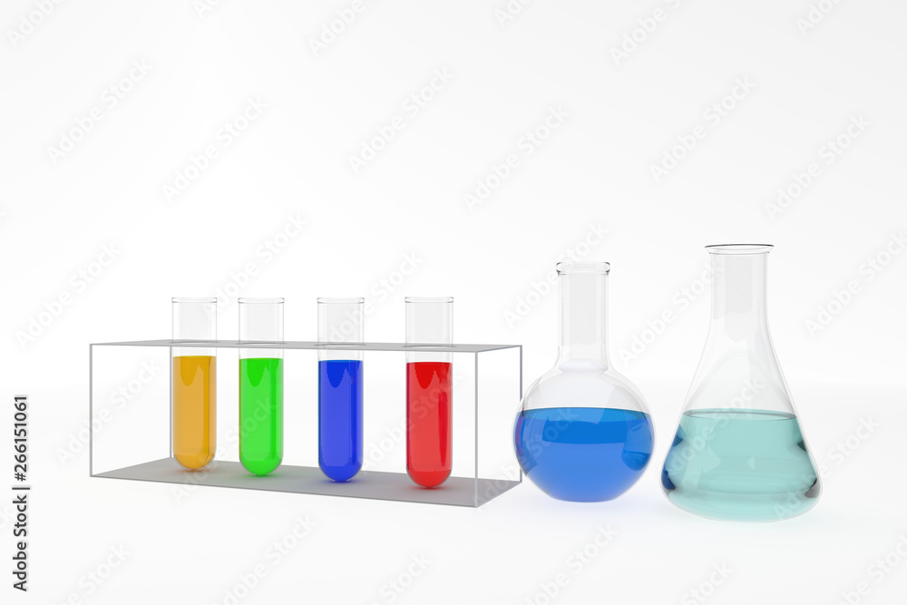 Test Tube Experiment Laboratory, 3D Render Test Tube Experiment Laboratory, 3D Render