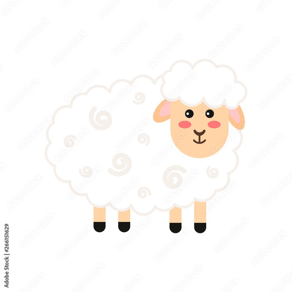 Little lamb on a white background. Vector illustration Little lamb on a white background. Vector illustration