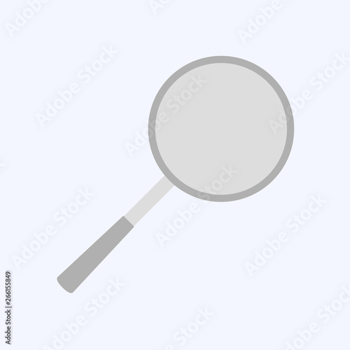 Magnifying glass flat style isolated on blue background