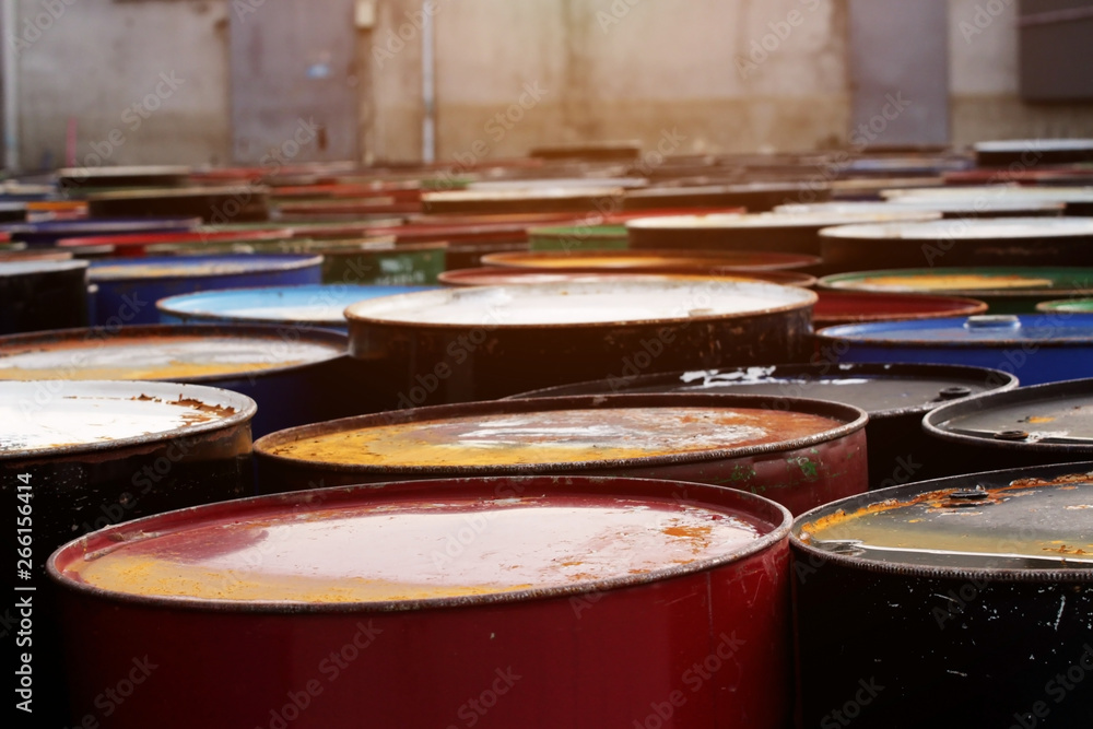 Waste concept; Old oil drum, industrial waste. Waste concept; Old oil drum, industrial waste.