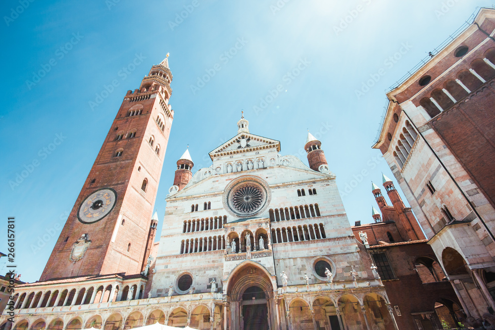 Cathedral of Cremona with bell tower, Lombardy, Italy