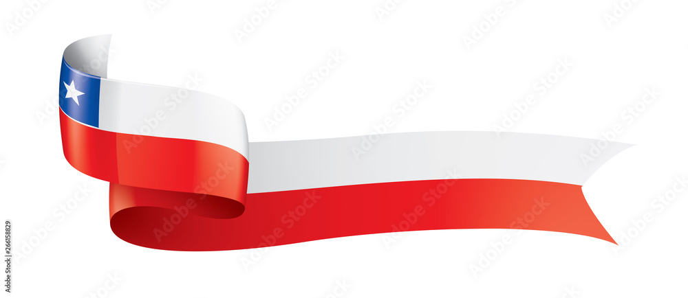 Chile flag, vector illustration on a white background. Chile flag, vector illustration on a white background.