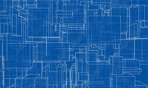 Vector abstract boxes background