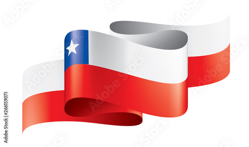 Chile flag, vector illustration on a white background.