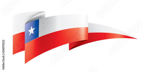 Chile flag, vector illustration on a white background.