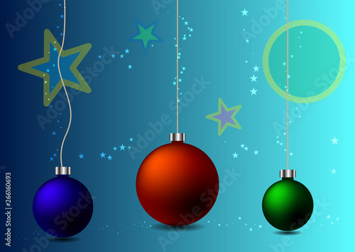 Abstract background christmas balls and star snow  Vector illustration
