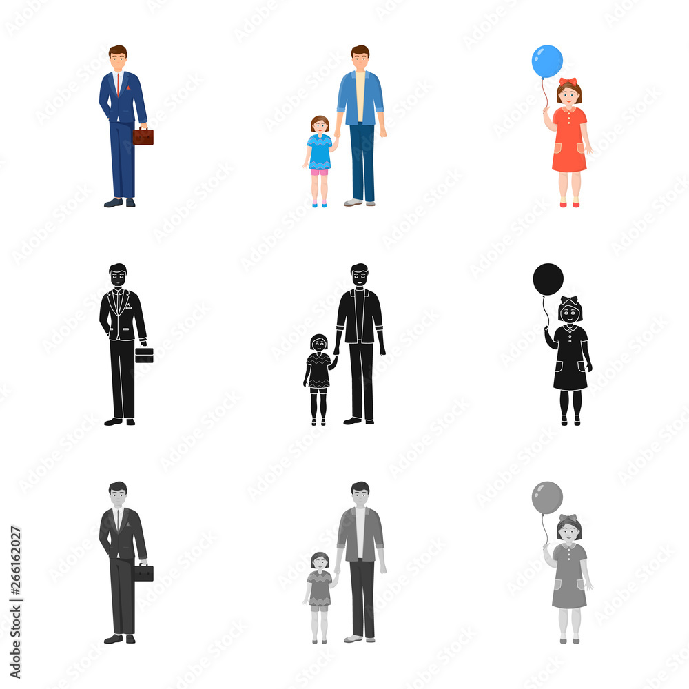 Isolated object of character and avatar symbol. Collection of character and portrait stock vector illustration. Isolated object of character and avatar symbol. Collection of character and portrait stock vector illustration.