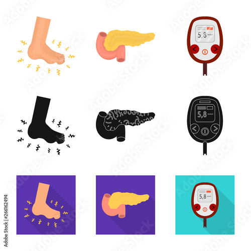 Vector design of diet and treatment  logo. Set of diet and medicine stock vector illustration.