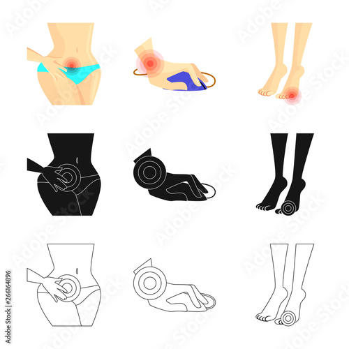 Isolated object of hospital and rendering icon. Set of hospital and help vector icon for stock.