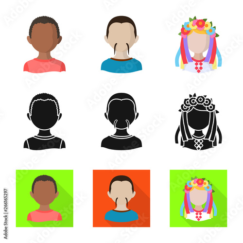 Vector illustration of imitator and resident logo. Collection of imitator and culture stock vector illustration.