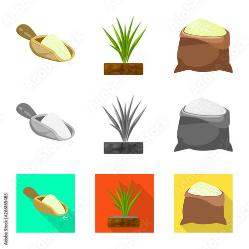 Vector design of crop and ecological icon. Collection of crop and cooking vector icon for stock.