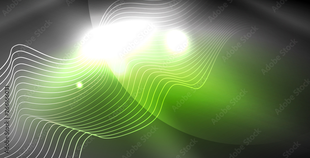 Glossy shiny glowing neon waves Glossy shiny glowing neon waves