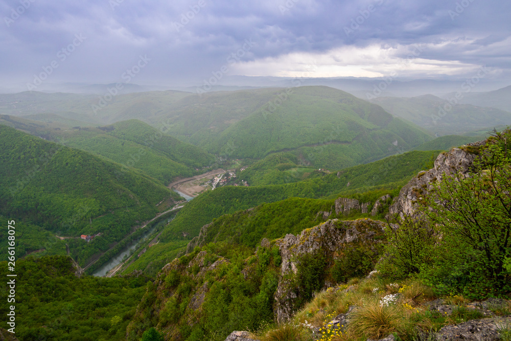 Obraz premium View from the top of Kablar mountain in Serbia