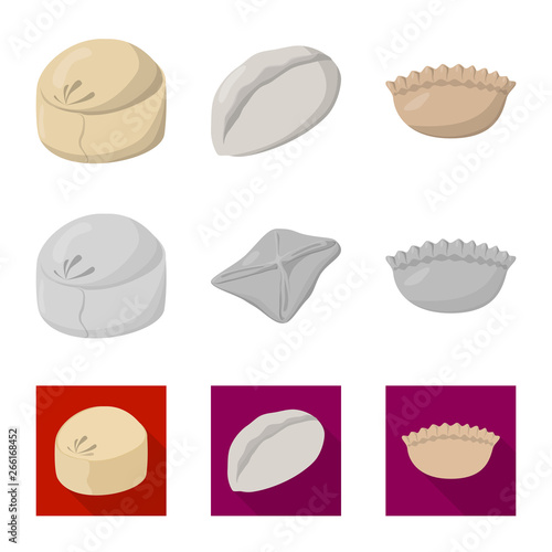 Isolated object of products  and cooking sign. Collection of products  and appetizer vector icon for stock.