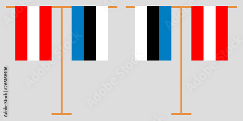 Austria and Estonia. The Austrian and Estonian vertical flags. Official colors. Correct proportion. Vector