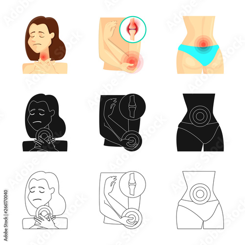 Vector design of hospital and rendering icon. Set of hospital and help stock symbol for web.