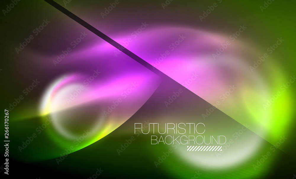 Vector glowing neon circles abstract background Vector glowing neon circles abstract background