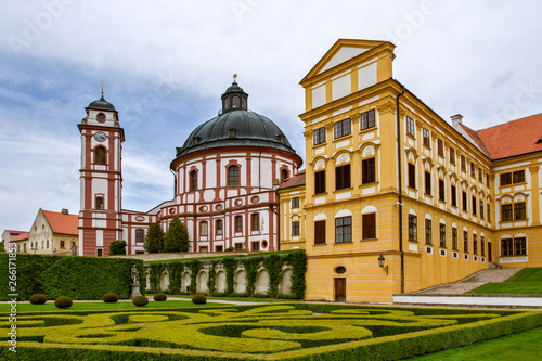  Palace Jaromerice nad Rokytnou from 18th century . Baroque and renaissance castle. Southern Moravia, Czech Republic. Europe. European travel.