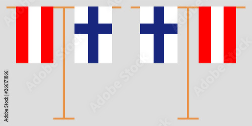 Austria and Finland. The Austrian and Finnish vertical flags. Official colors. Correct proportion. Vector