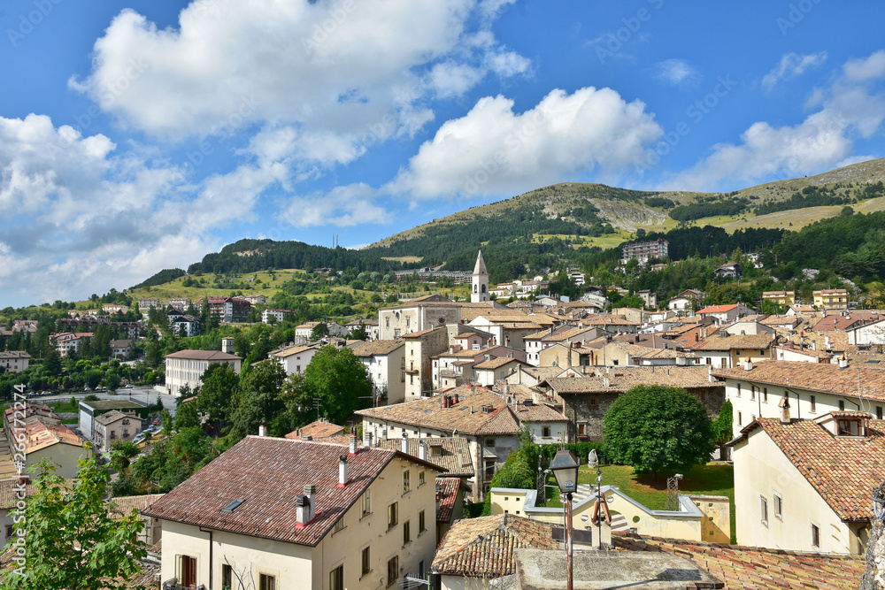 View of the town of Pescocostanzo, in the Abruzzo region