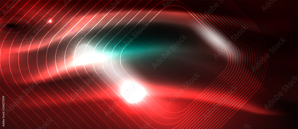 Dark background with neon glowing elements, shiny motion concept Dark background with neon glowing elements, shiny motion concept