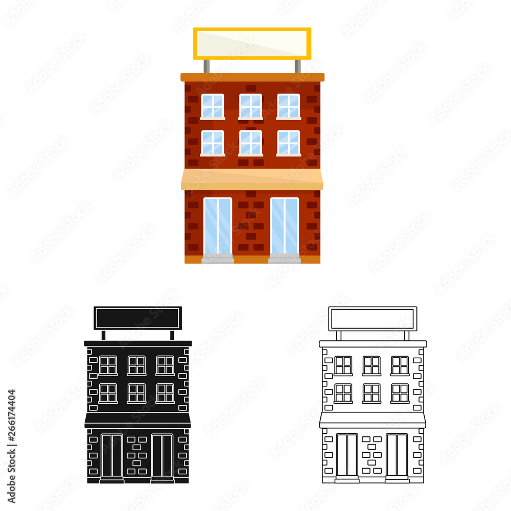 Vector design of house and brick icon. Set of house and pane   vector icon for stock.