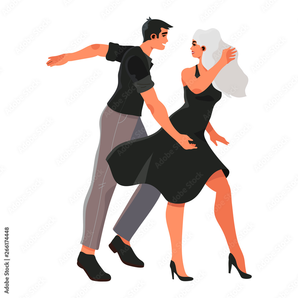 Vector illustration of young people practicing ballroom dancing. A pationate couple dancing in a studio, party or competition. Vector illustration of young people practicing ballroom dancing. A pationate couple dancing in a studio, party or competition.