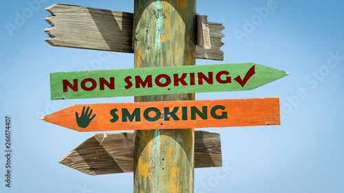 Street Sign Smoking versus Non Smoking