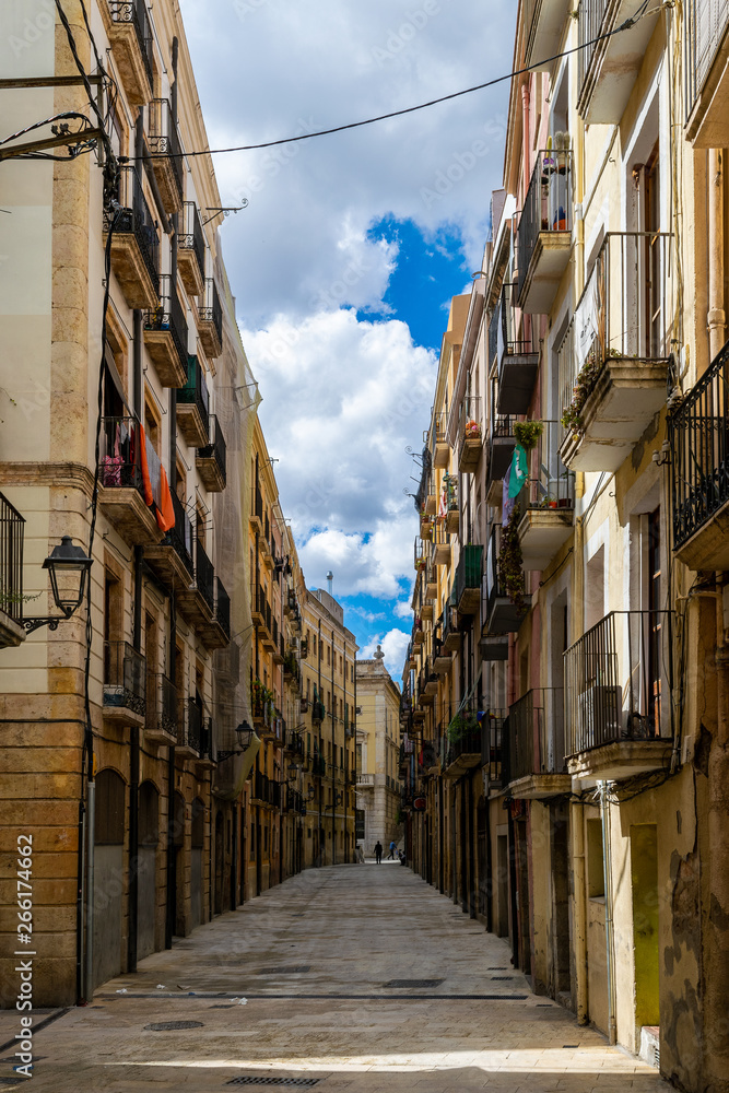 Empty street of old town Tarragona
