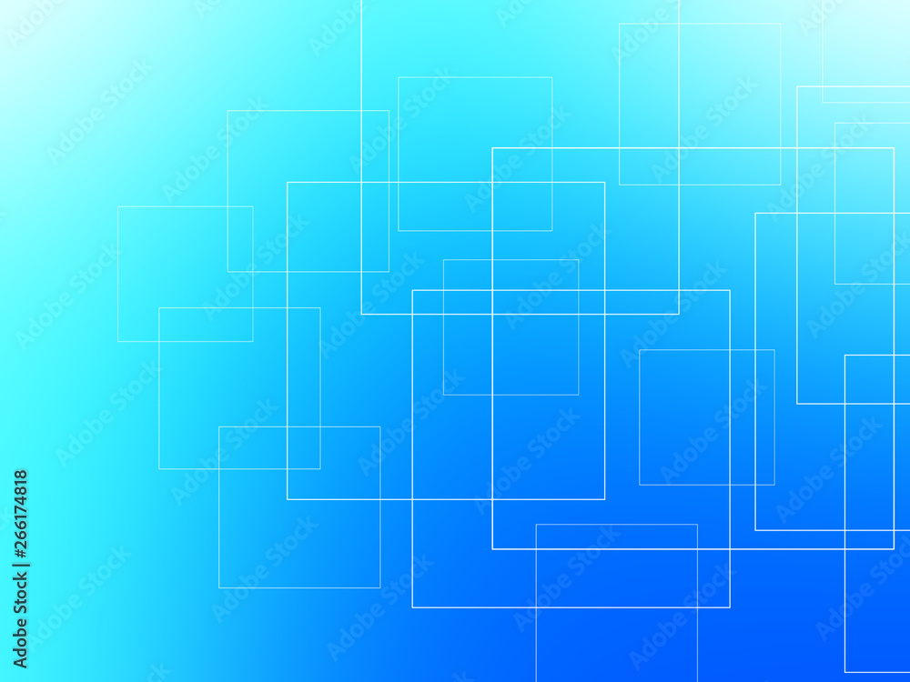 Abstract bright blue background with squares