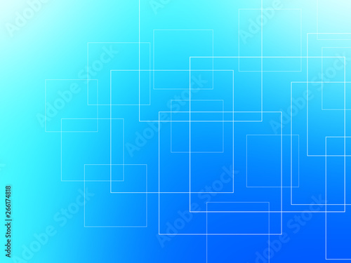 Abstract bright blue background with squares
