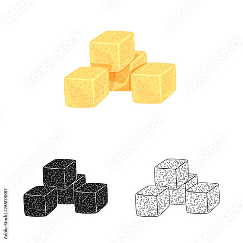 Vector design of croutons  and bread symbol. Collection of croutons  and bowl  stock symbol for web.