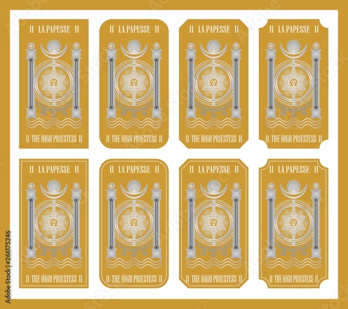 The High Priestess Tarot of the symbols golden and white